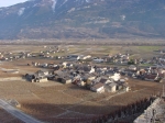 038.Le village de Châtaignier dans les vignes, la plaine, janvier 2003